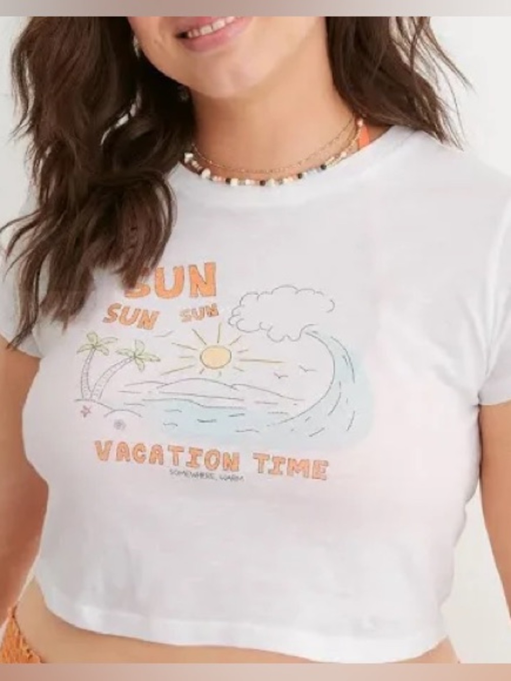 Aerie Cropped Baby Tee With Graphic Print